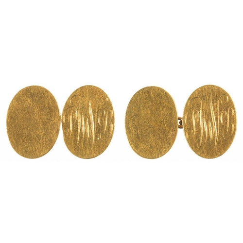 35 - A PAIR OF 9CT GOLD CUFFLINKS, BIRMINGHAM, 1960, 14.6G