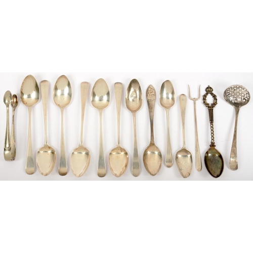 172 - MISCELLANEOUS SILVER FLATWARE, GEORGE III AND LATER, 5OZS 5DWTS