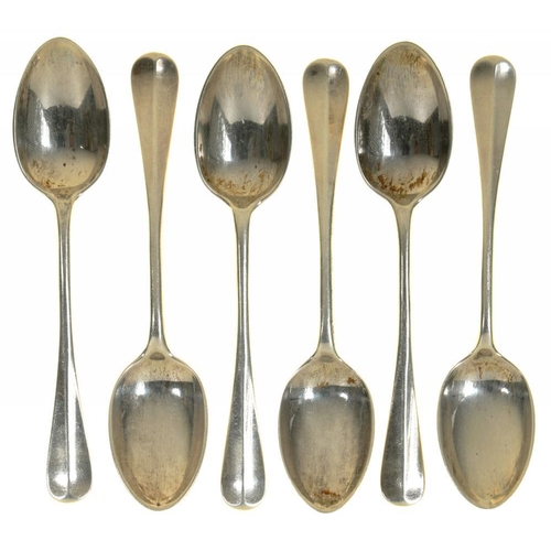 180 - A SET OF SIX VICTORIAN SILVER TEASPOONS, LONDON 1894, 3OZS 12DWTS