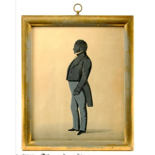 348 - ENGLISH PROFILIST, EARLY 19TH C, FULL LENGTH SILHOUETTE OF A GENTLEMAN CALLED JOSEPH BRADLEY READ (1... 