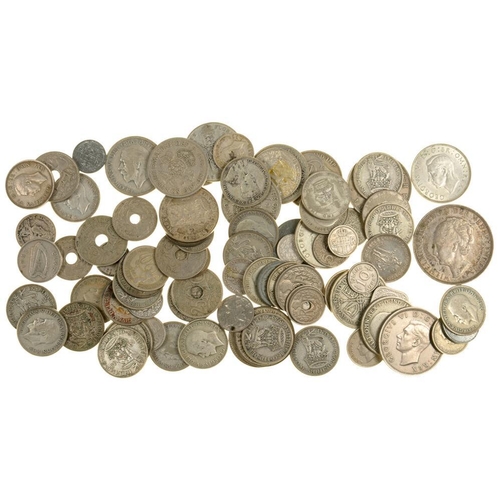 384 - UNITED KINGDOM AND FOREIGN SILVER COINS, MAINLY OF THE PERIOD 1920-46, 15OZS 4DWTS 