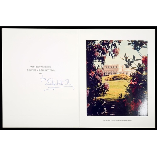 392 - AUTOGRAPHS. HM QUEEN ELIZABETH THE QUEEN MOTHER, CHRISTMAS CARD, SIGNED, 1978