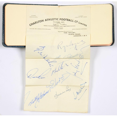 397 - AUTOGRAPHS. A SMALL COLLECTION OF FOOTBALLER'S SIGNATURES, INCLUDING TEN OF THE ENGLAND TEAM 1955, I... 