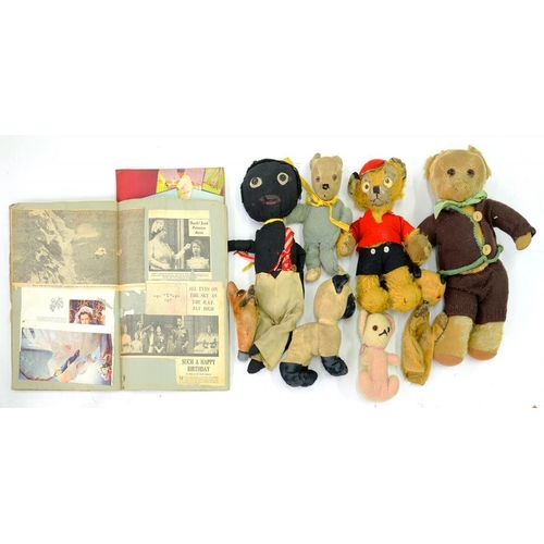 423 - A COLLECTION OF VINTAGE SOFT TOYS, TO INCLUDE TEDDY BEARS, C1950-60