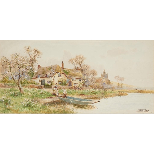 611 - STUART LLOYD, RBA (1875-1929) A COUNTRY SCENE  signed, watercolour, 29.5 x 61cm