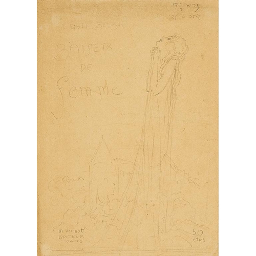 619 - RAPHAEL KIRCHNER (1875-1917) DESIGN BY FOR 'BAISER DE FEMME'  inscribed, pencil, 30 x 20.5cm, an 18t... 