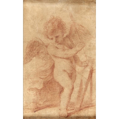 620 - GIOVANNI FRANCESCO BARBIERI, IL GUERCINO (1591-1666) CUPID RETURNING AN ARROW TO HIS QUIVER red chal... 