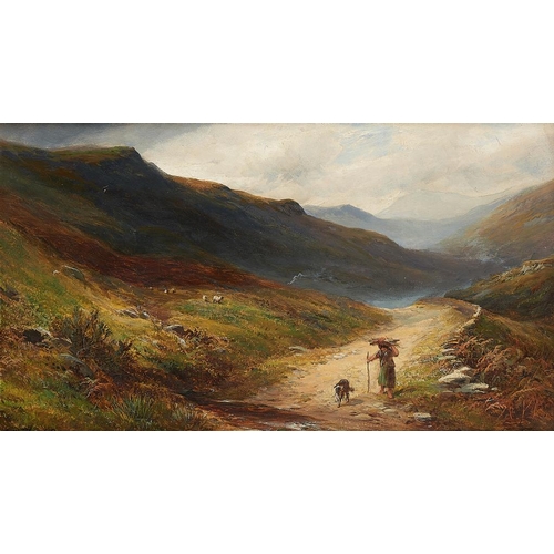 629 - GEORGE TURNER (1841-1910) A HIGHLAND ROAD NEAR CRIANLARICH, PERTHSHIRE signed and inscribed, oil on ... 