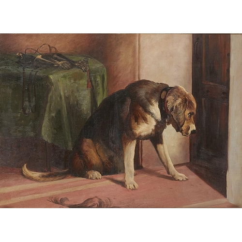 634 - AFTER SIR EDWIN HENRY LANDSEER SUSPENSE  oil on canvas, 40 x 55cm