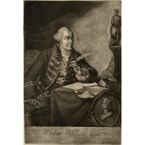 311 - JOHANN PHILIPP HAID (1730-1806)   JOHN WILKES  mezzotint, 40.5 x 27cm and another, C Corbutt [Richar... 