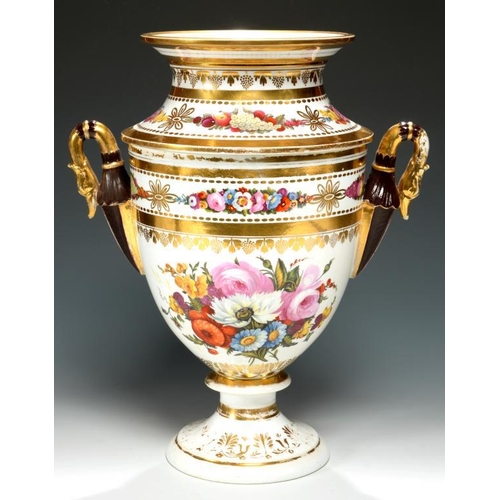 72 - A FRENCH EMPIRE  SHIELD SHAPED PORCELAIN ICE PAIL AND COVER, PROBABLY PARIS, C1810 with gilt and bro... 