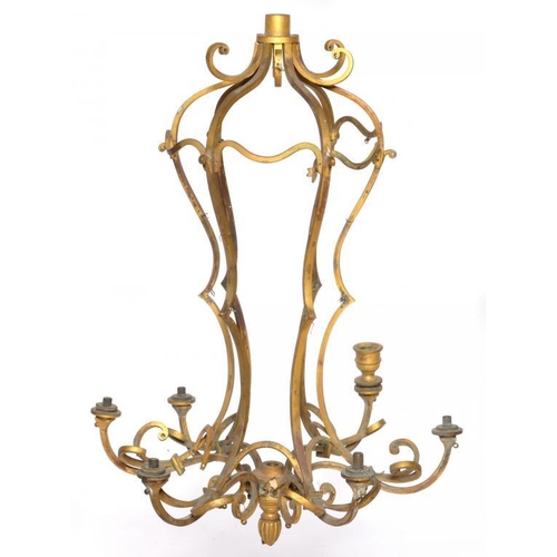 833 - AN ORMOLU CHANDELIER, EARLY 20TH C of seven lights, 59cm h