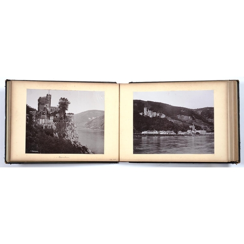 339 - A VICTORIAN PHOTOGRAPH ALBUM, EUROPE, INCLUDING VIEWS IN NORTH ITALY, GERMANY, THE ALPS AND ELSEWHER... 