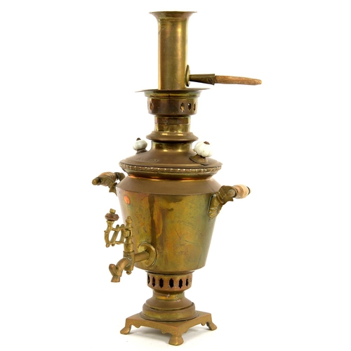 260 - A BRASS SAMOVAR, 50CM H, LATE 19TH C