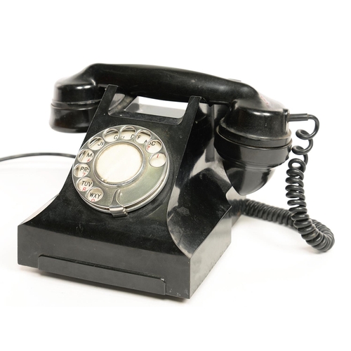 269 - A G.P.O BLACK BAKELITE TABLE TELEPHONE, No 332L, HANDSET MARKED TE35/G.P.O. No 164/234