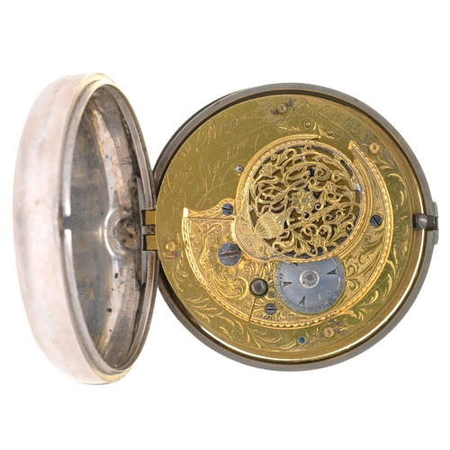 62 - AN ENGLISH TRIPLE CASED VERGE WATCH FOR THE TURKISH MARKET GEORGE PRIOR  LONDON No 1828 with enamel ... 