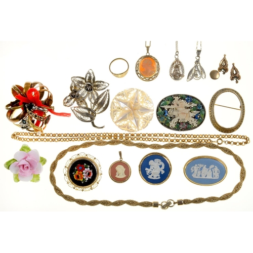 106 - MISCELLANEOUS COSTUME AND SILVER JEWELLERY