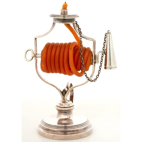 129 - AN EPNS WAX JACK, 17 CM H, EARLY 20TH C