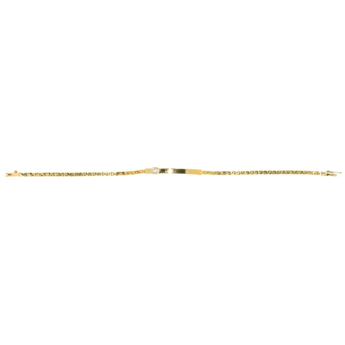 62 - A DIAMOND SET GOLD BRACELET, 20 CM L, MARKED 375, 7.2G