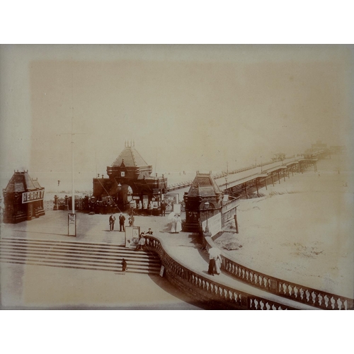 498 - A VICTORIAN PHOTOGRAPH OF AN ENGLISH PIER, 23 X 29CM