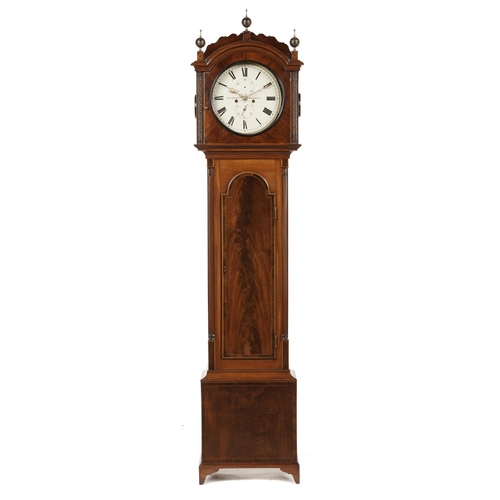 568 - A SCOTTISH VICTORIAN MAHOGANY EIGHT DAY LONGCASE CLOCK, WILLIAM BURNETT ABERCHIRDER, THE PAINTED AND... 