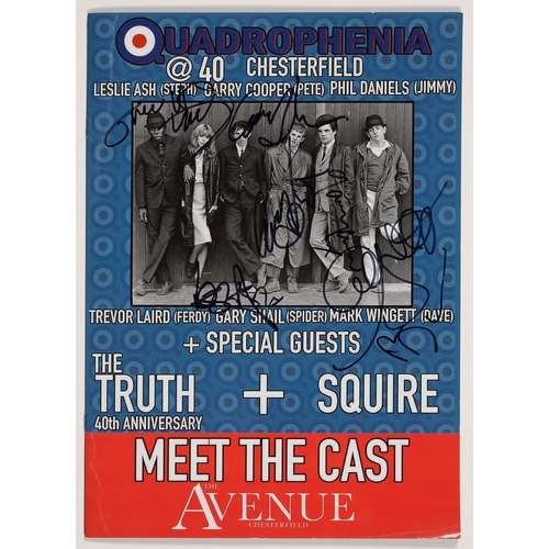 435 - QUADROPHENIA AUTOGRAPHS. RED, WHITE AND BLUE PROGRAMME SIGNED IN BALL POINT PEN BY ALL SIX MEMBERS, ... 