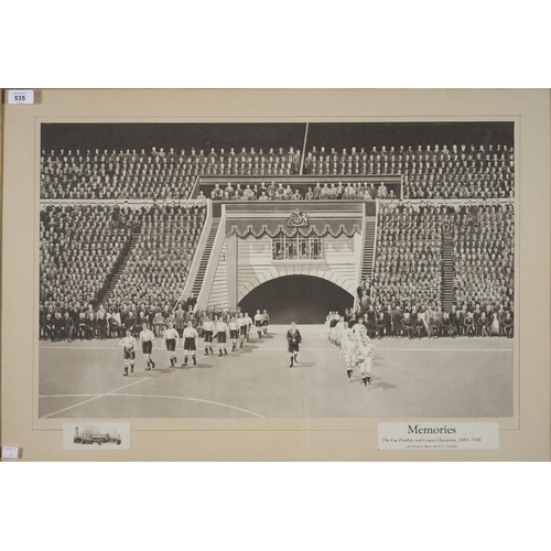 535 - SOCCER MEMORABILIA. MEMORIES - THE CUP FINALISTS AND LEAGUE CHAMPIONS 1883-1926, WITH DIRECTORS, OFF... 