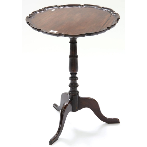 598 - A VICTORIAN MAHOGANY TILT TOP TRIPOD TABLE, 67CM H X 51CM D