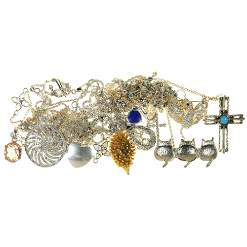 66 - MISCELLANEOUS COSTUME JEWELLERY, INCLUDING SILVER