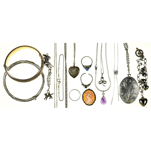 67 - MISCELLANEOUS SILVER JEWELLERY, APPROXIMATELY 4OZS