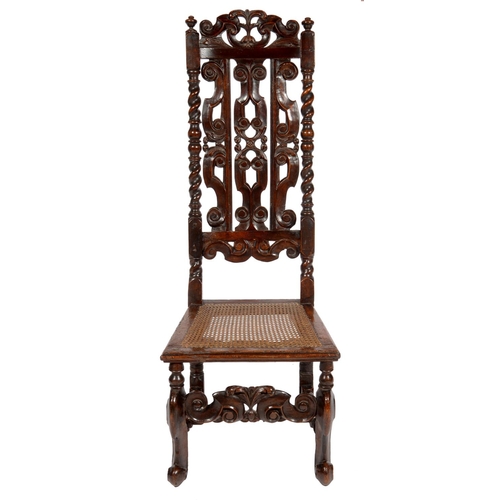 629 - A WILLIAM III WALNUT CHAIR, c1700 the back forelegs and stretcher with boldly carved horse bones  be... 