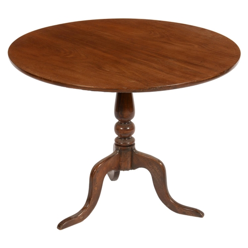 647 - A FRUITWOOD TRIPOD TABLE, 19TH C  with associated top, 73cm h, 97cm diam