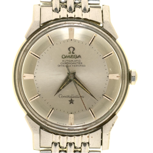 65 - AN  OMEGA STAINLESS STEEL SELF WINDING GENTLEMAN'S WRISTWATCH CONSTELLATIONcalibre 551, No 19990931,... 