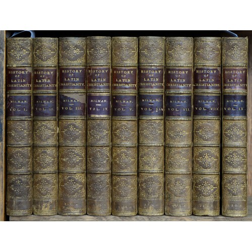 672 - MILMAN, HENRY HART  HISTORY OF LATIN CHRISTIANITY London, John Murray, 1864 third edition, 9 volumes... 