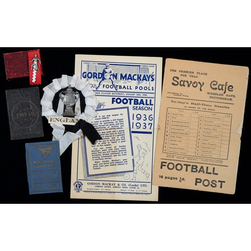 843 - NOTTINGHAM SPORTING EPHEMERA. A SMALL COLLECTION  including Football Post [1911], Gordon McKay's Foo... 