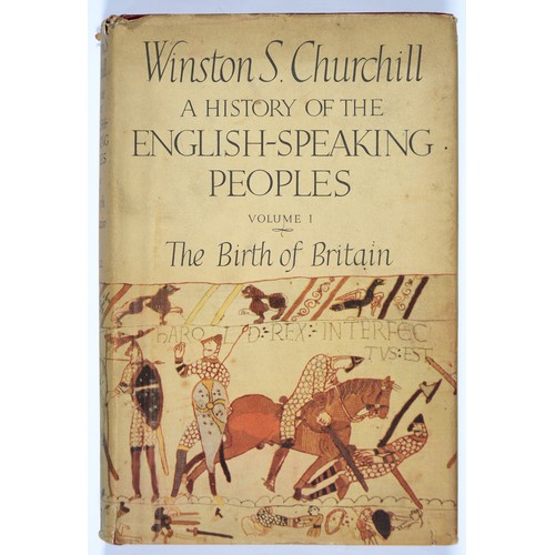 686 - [SIGNED PRESENTATION COPY] CHURCHILL, WINSTON S   A HISTORY OF THE ENGLISH-SPEAKING PEOPLES, VOLUME ... 