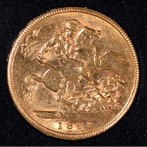103 - GOLD COIN. HALF SOVEREIGN 1898