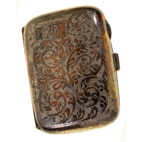 182 - A GEORGE V SILVER CIGARETTE CASE, 8CM, MAKER FF, BIRMINGHAM 1928, 1OZ 8DWTS