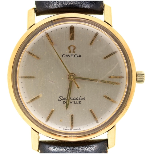 67 - AN OMEGA 9CT GOLD WRISTWATCH. SEAMASTER DE VILLE, 33MM DIAM