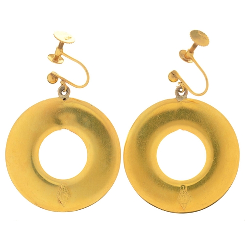 91 - A PAIR OF VICTORIAN ETRUSCAN revival GOLD HOOP EARRINGS, 26MM DIAM, APPLIED PODR MARK FOR 26 OCTOBER... 