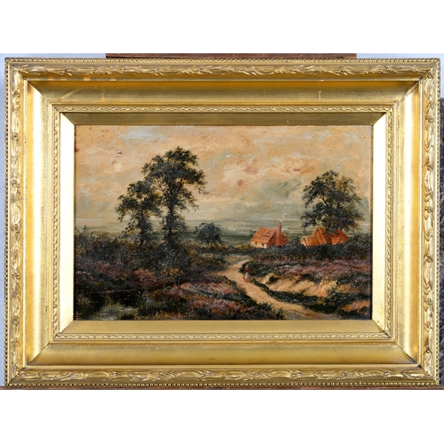 672 - EDGAR LONGSTAFFE (1852-1933) - FIGURE ON A PATH ACROSS A HEATH; MOUNTAINOUS LANDSCAPE, TWO, BOTH SIG... 