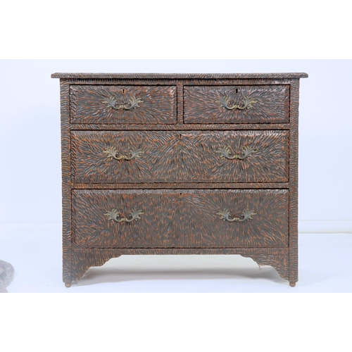 AN ECCENTRIC GROUP OF BRITISH DECORATIVE RUSTIC REVIVAL FURNITURE