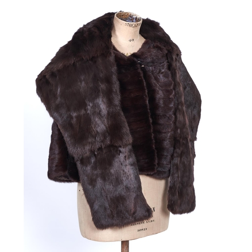 1139 - Fur. A mink cocktail jacket, by Jenners of Edinburgh and a mink stole (2)