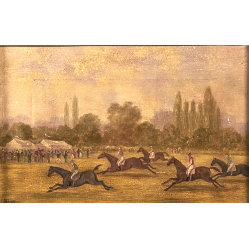 1267 - English School, 19th c - Point to Point; Horse and Jockey with its Owner , a pair, both signed Allan... 