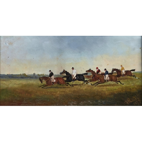 1273 - Philip Hincheman Rideout (1842-1920) - Horse Racing Scenes, a pair, both signed and dated 1897, oil ... 