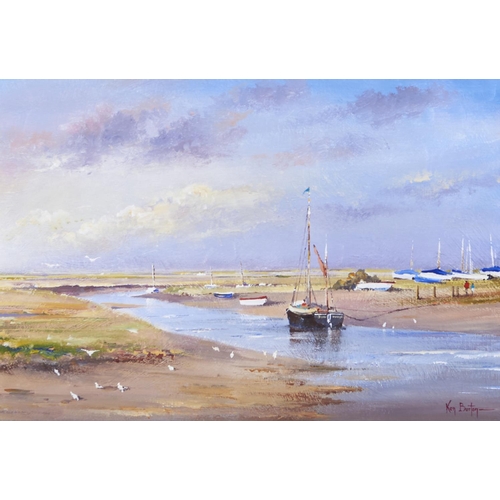 1296 - Ken Burton (20th/21st c) - Blakeney, signed, acrylic, 23 x 33.5cm