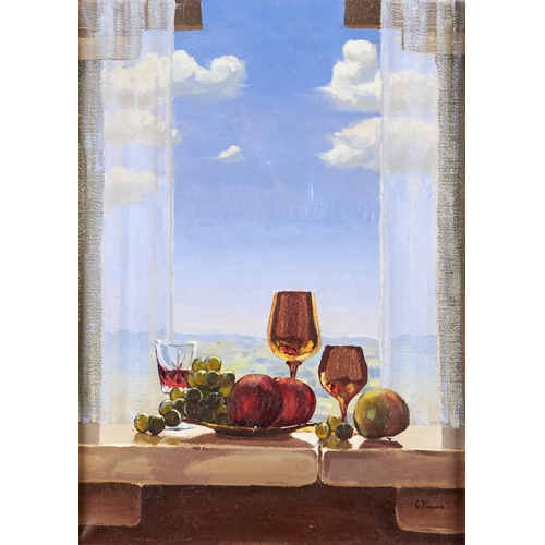 1314 - 20th Century School -  The Fountain; Still Life on a Window Ledge,  both signed, oil on canvas, 75 x... 