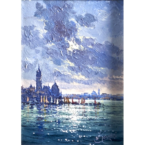 1389 - Andrew Grant Kurtis (20th / 21st c) - The Lagoon Venice Morning; Evening, a pair, both signed, oil o... 