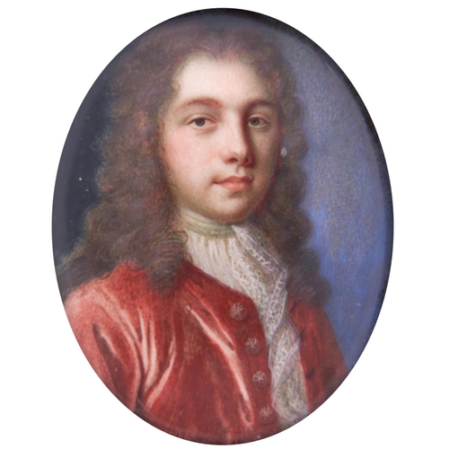 625 - Benjamin Arlaud (1669-1719) - Portrait Miniature of a Nobleman called 'Prince Charles Stewart', in r... 