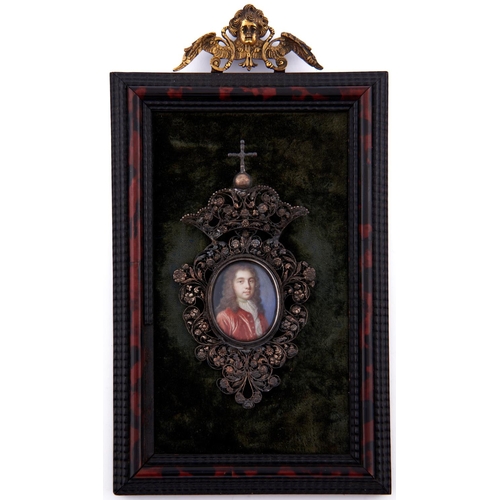 625 - Benjamin Arlaud (1669-1719) - Portrait Miniature of a Nobleman called 'Prince Charles Stewart', in r... 